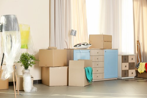 Professional movers carrying furniture in Kidbrooke